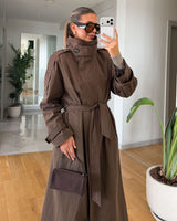 Perfect Fall Trenchcoat + Belt - Brown - front view