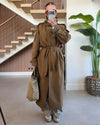 Perfect Fall Trenchcoat + Belt - Brown - front view