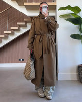 Perfect Fall Trenchcoat + Belt - Brown - front view