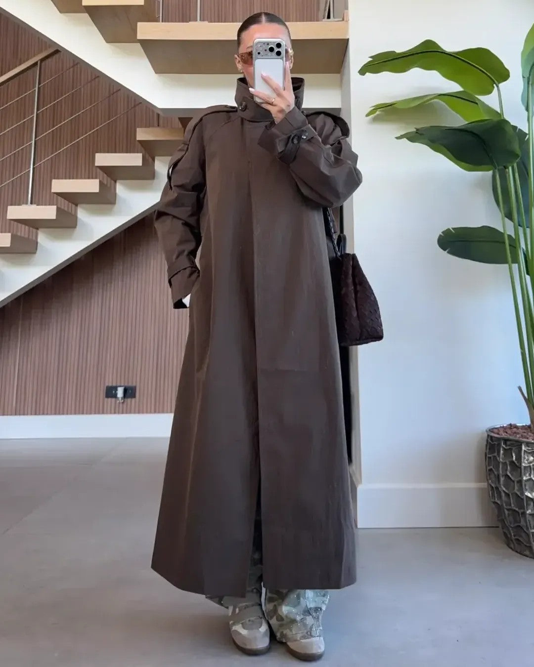 Perfect Fall Trenchcoat + Belt - Brown - front view