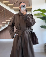 Perfect Fall Trenchcoat + Belt - Brown - front view