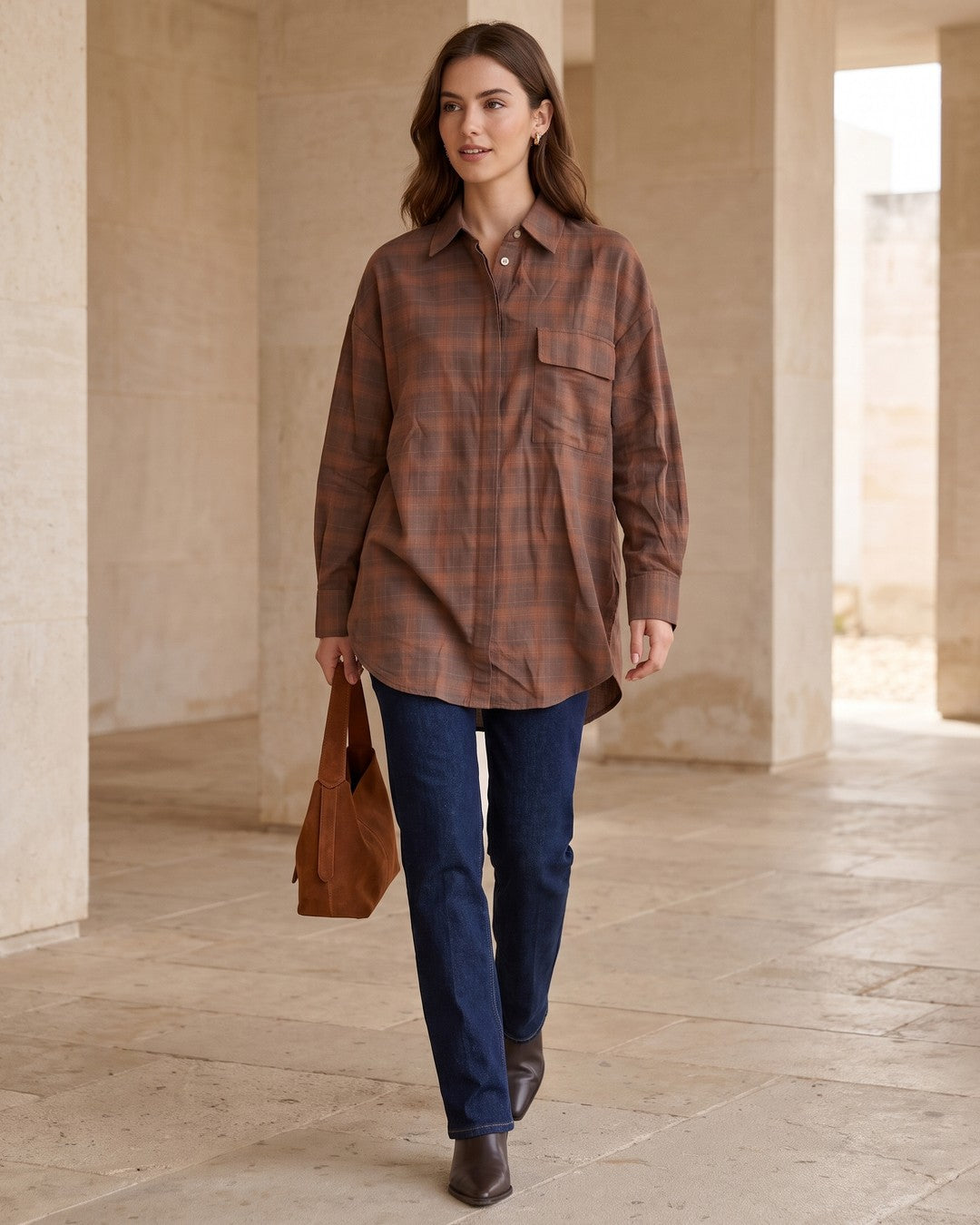 Shirt - Brown - front view