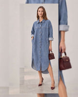 Signature Denim Maxi Shirt