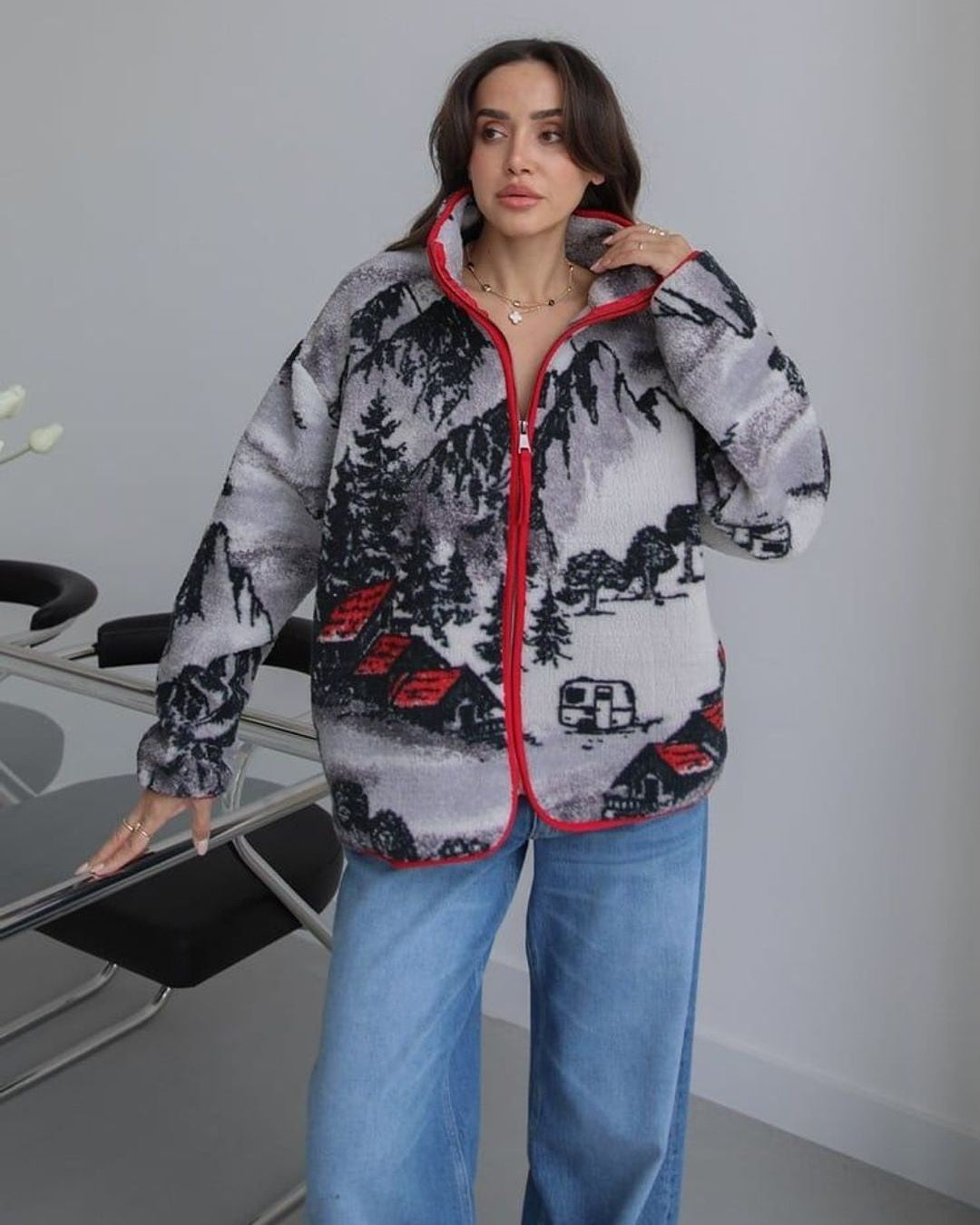 Ski Teddy Fleece Jacket - Multi - front view