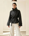 Statement City Wrap Jacket - Black - front view