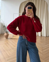 The Charm Cuff Top - Red - front view