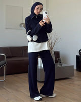 The Go-To 3PCS Set - Navy - front view