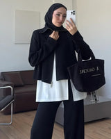The Go-To 3PCS Set - Black - front view