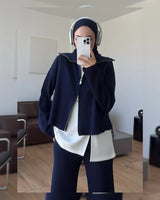The Go-To 3PCS Set - Navy - front view