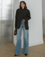 The Graphite Check Blazer - Dark Grey - front view