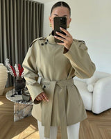 The Structured Jacket - Beige - front view