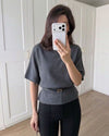 Top + Belt - Grey - front view