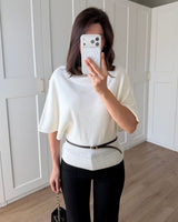 Top + Belt - White - front view