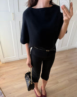 Top + Belt - Black - front view