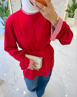 Top + Belt - Red - front view