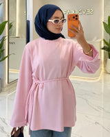 Top + Belt - Pink - front view