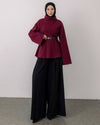 Top + Belt - Burgundy - front view