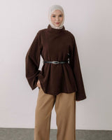 Top + Belt - Brown - front view
