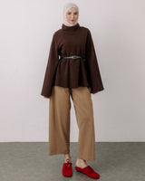 Top + Belt - Brown - front view