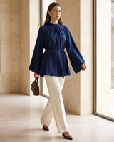 Top + Belt - Navy - three-quarter view