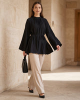 Top + Belt - Black - front view