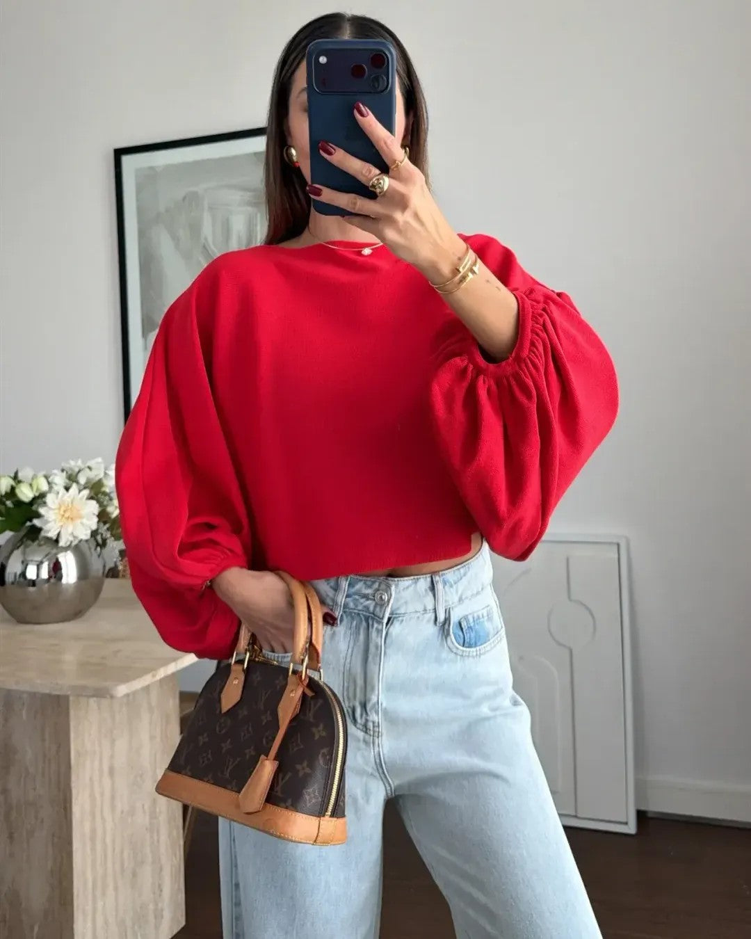 Top - Red - front view