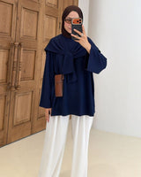 Top - Navy - front view