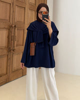 Top - Navy - front view