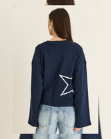 Top - Navy - back view