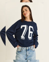 Top - Navy - front view