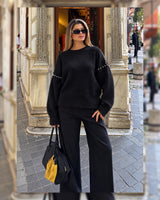 The Élodie Studded Knit - Black - front view