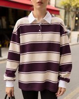 Oversized Rugby Stripe Polo - front view