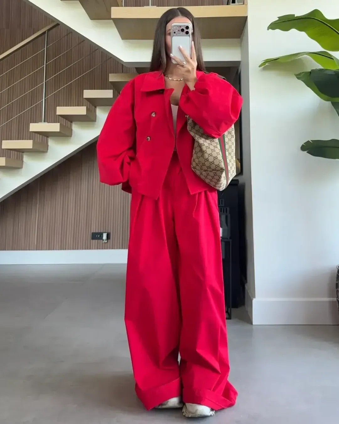 Trench Co-ord Must Have Set - Red - front view