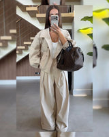 Trench Co-ord Must Have Set - Light Beige - front view