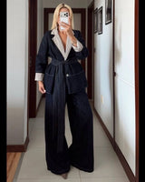 Two Piece Set + Belt - Denim - front view