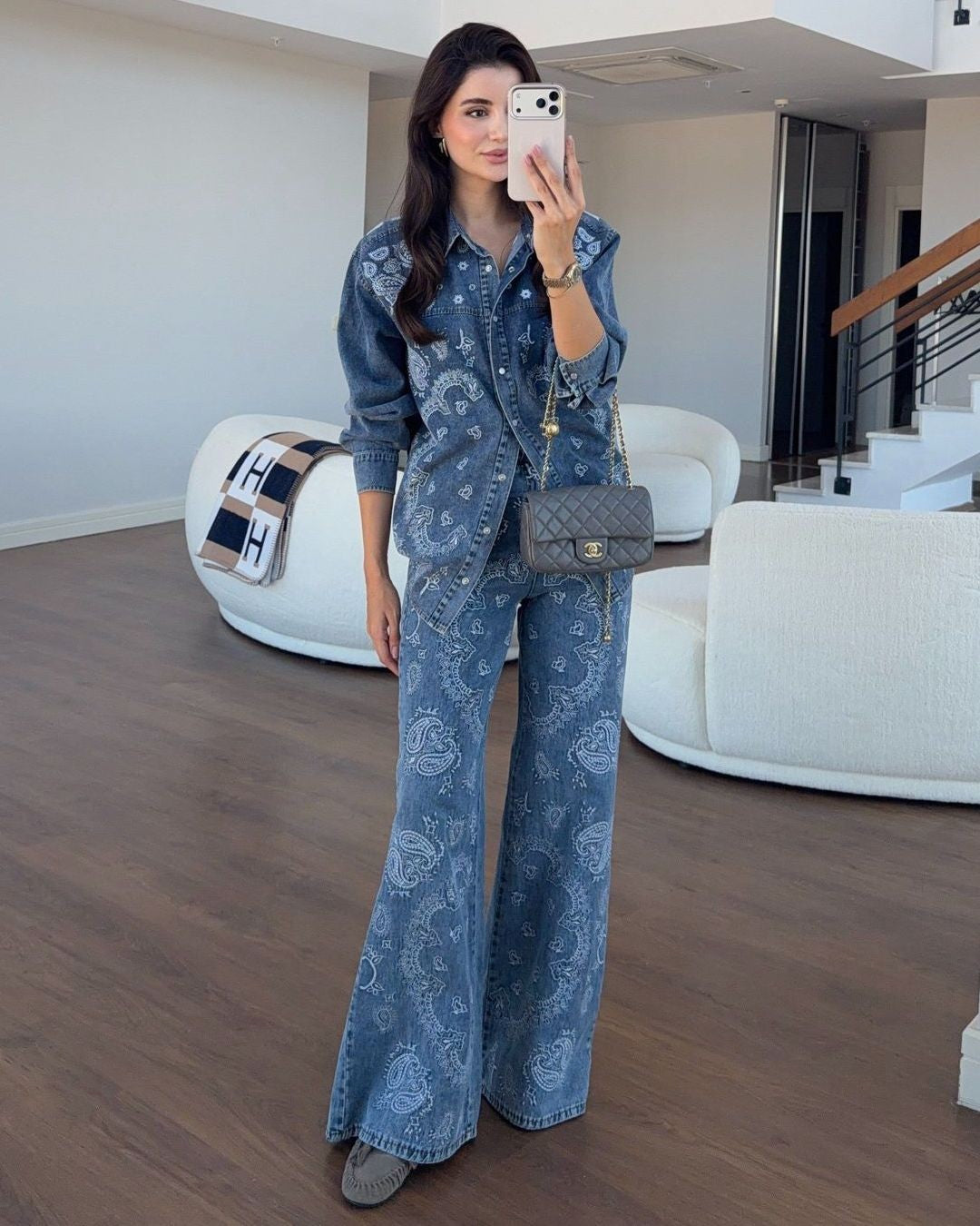 Two Piece Set - Denim - front view