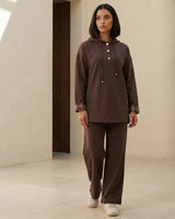 Two Piece Set - Brown - front view
