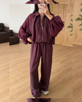 Two Piece Set - Burgundy - front view