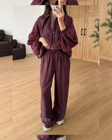 Two Piece Set - Burgundy - front view
