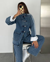 Two Piece Set - Denim - front view