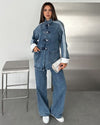 Two Piece Set - Denim - front view