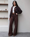 Two Piece Set - Brown - front view