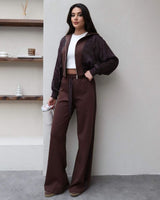Two Piece Set - Brown - front view