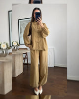 Two Piece Set - Brown - front view