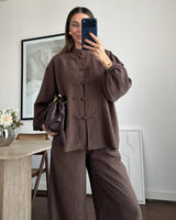 Two Piece Set - Brown - front view