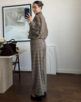 Two Piece Set - Brown - three-quarter view