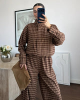Two Piece Set - Brown - front view