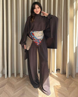 Two Piece Set - Brown - front view