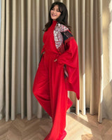 Two Piece Set - Red - three-quarter view