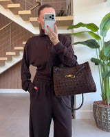 Two Piece Set - Brown - front view